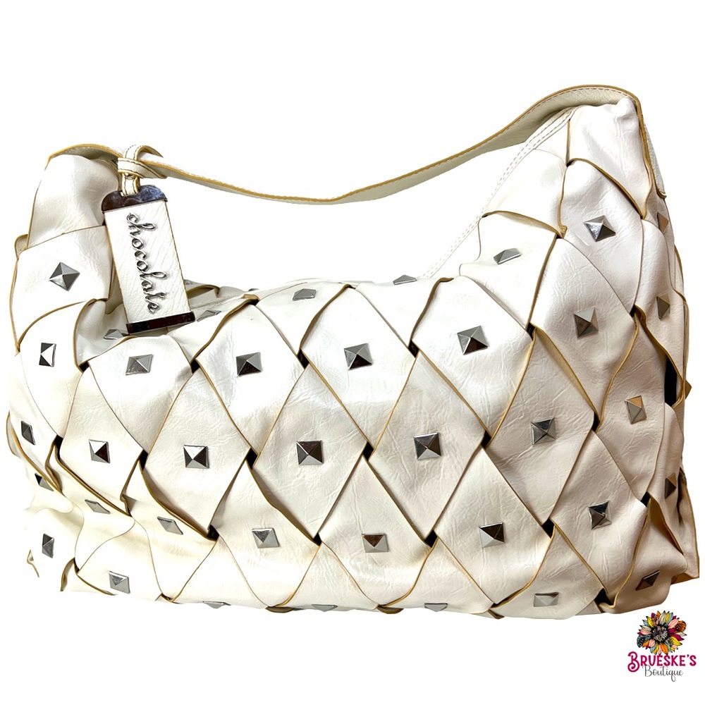 Chocolate Studded Slouchy Bag